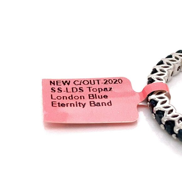 Sterling Silver & London Topaz Size 9 Eternity Band Ring! 42 - Picture 6 of 6